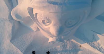 太陽島雪像博のメイン雪像、制作大詰め　黒竜江省ハルビン市