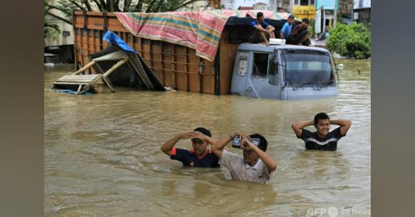 インドネシア・北アチェで洪水