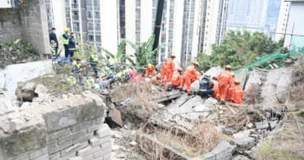 重慶市武隆区で食堂の建物が崩壊　20人以上が閉じ込め