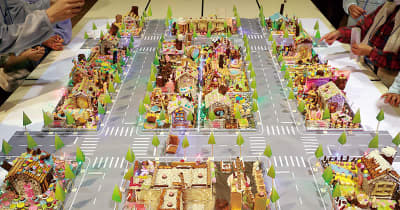 チョコ菓子やクラッカーでお菓子の家を　埼玉・久喜で建築学ぶ教室　家族15組が参加、おいしい久喜を作る