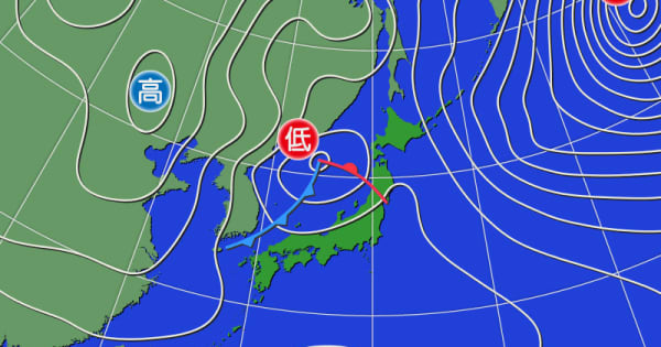 西日本から北日本の日本海側は大気の状態不安定