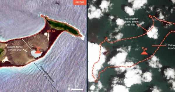 民家や森、火山灰に覆われ　トンガ沖噴火　NZ軍、上空写真を公開