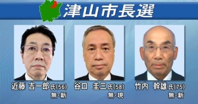 任期満了に伴う津山市長選挙　現職と新人2人の3人が立候補　岡山