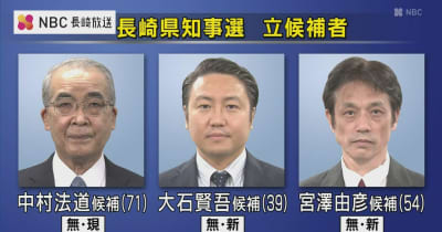 長崎県知事選挙告示　現職・新人あわせて３人立候補