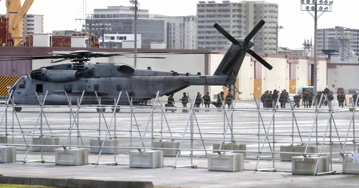 米海兵隊　那覇軍港での訓練強行　大型ヘリやオスプレイ離着陸