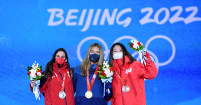 スノボ女子ハーフパイプ、メダル授与式開催　北京冬季五輪