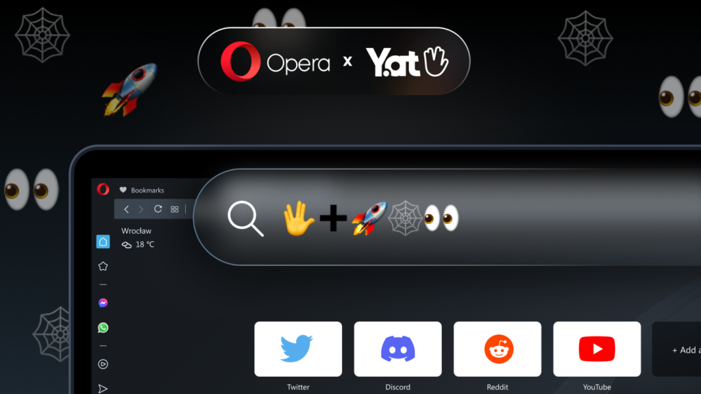Operaが絵文字ベースのウェブアドレスを実現、絵文字入りURLを販売するYatと提携