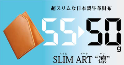 Makuakeで目標達成の牛革財布「SLIM ART“凛”」が、一段の軽量化に成功！ 　 ～フルオリジナル設計(意匠権登録済)～