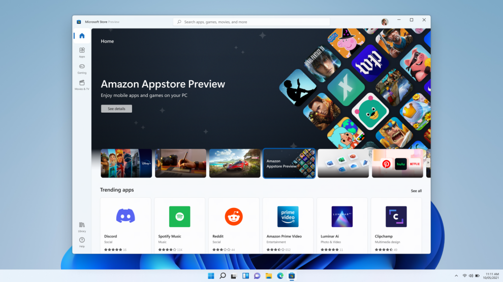 Windows 11でAndroidアプリを実行可能に、米国でAmazon Appstoreプレビュー提供開始