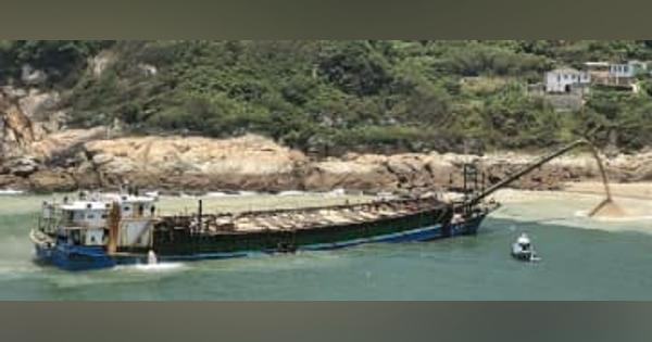中国船、台湾で違法に砂採取　東京ドーム726杯分の被害