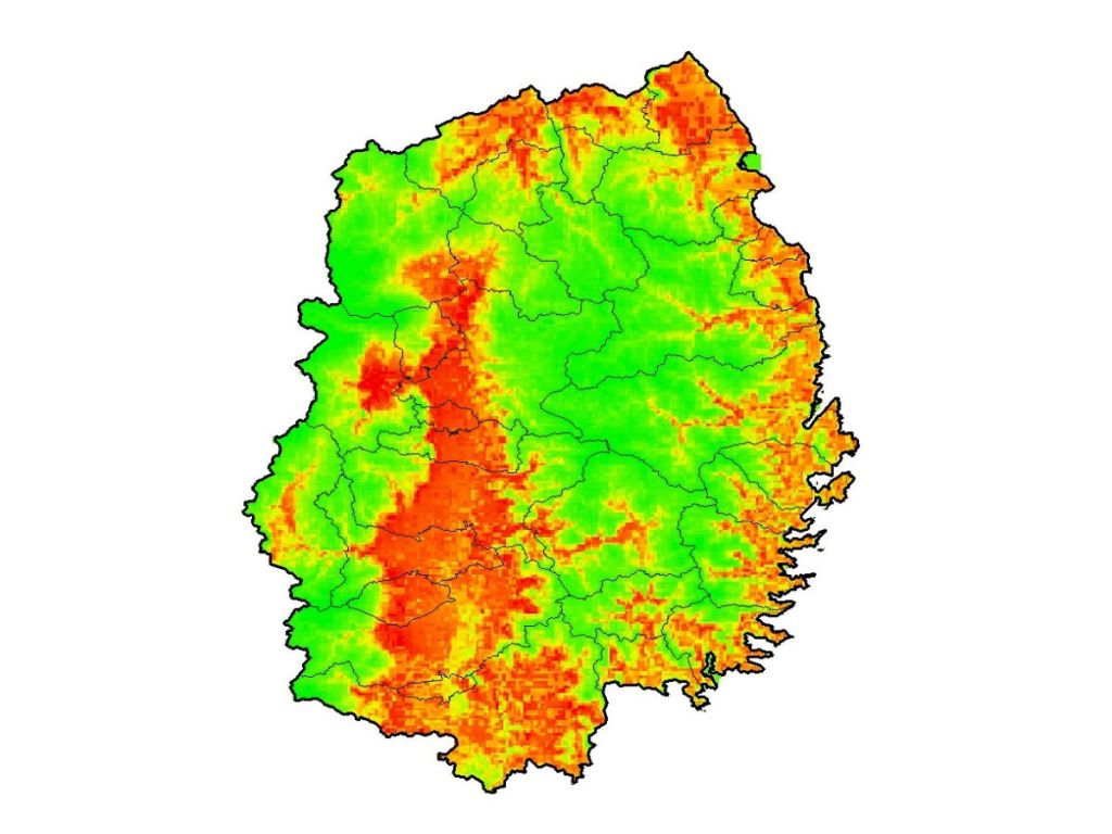 機械学習でイノシシの出没確率を予測、森林総研と岩手県立大学が岩手県におけるイノシシ出没ハザードマップを作成