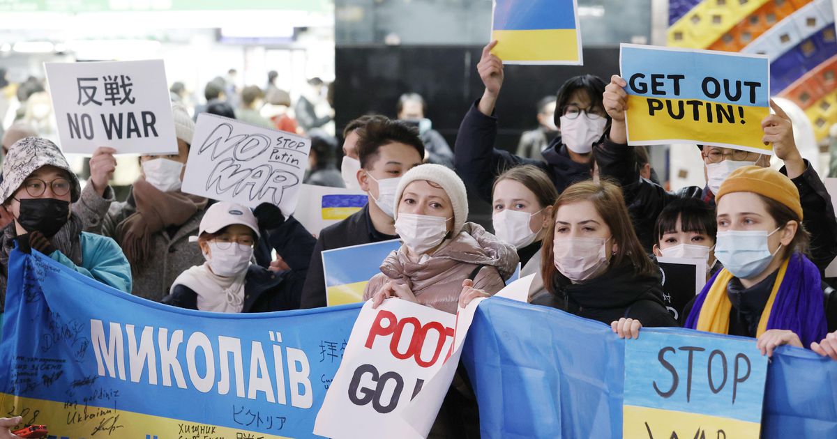 在日ウクライナ人ら、渋谷駅前で抗議