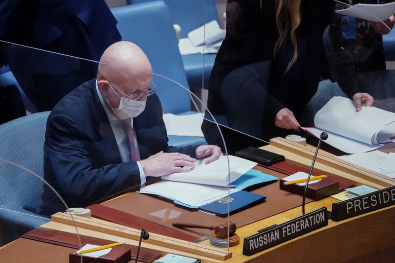 再送-ウクライナ侵攻への非難決議にロシアが拒否権、中国棄権　国連安保理