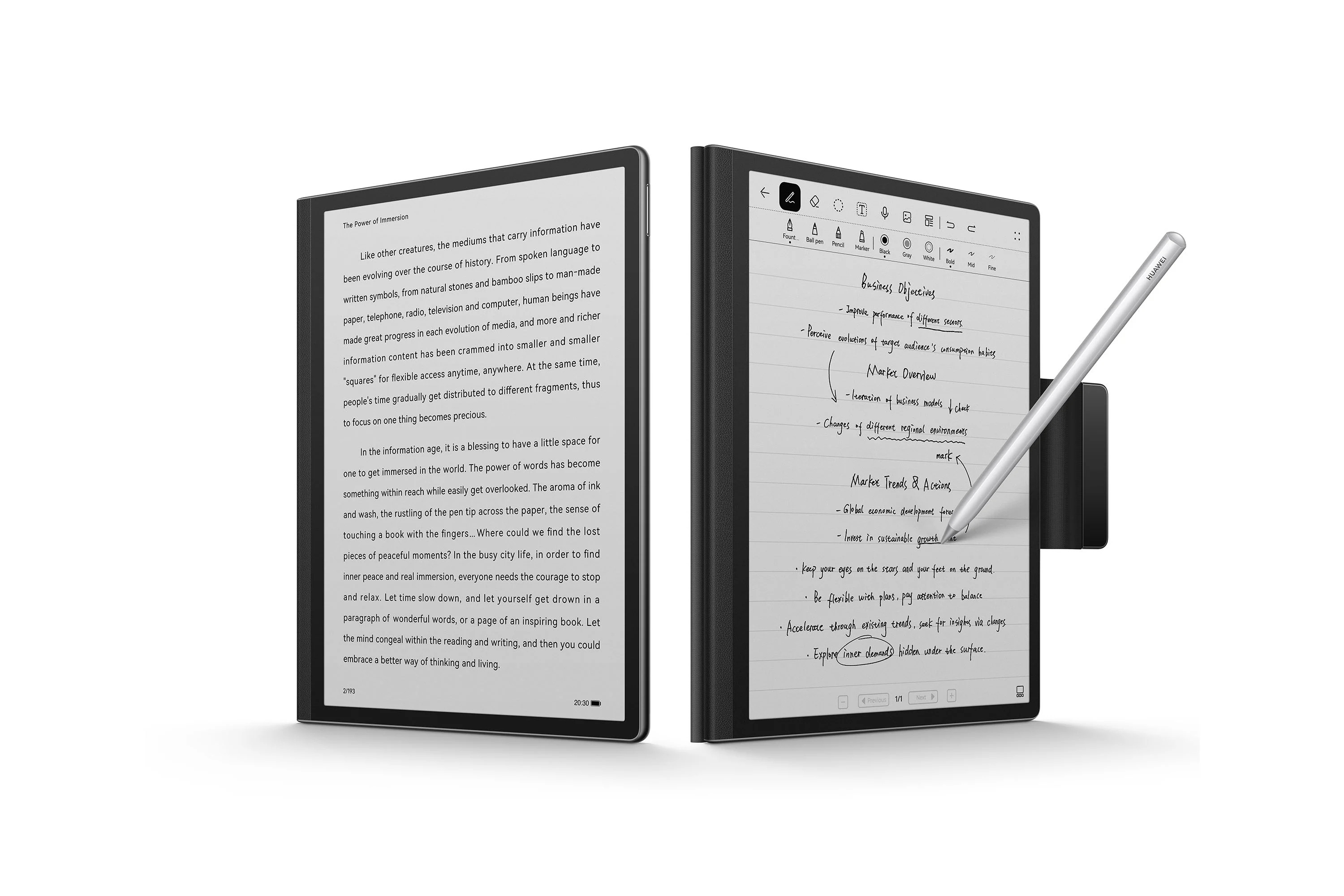 ファーウェイの新型E Inkタブレット「MatePad Paper」。書き心地重視の大型モデル