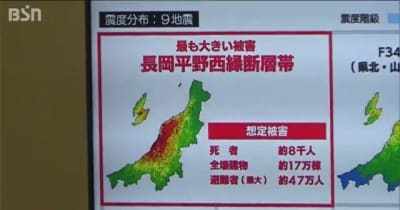 最大被害の地震 死者７９２０人を想定 ２４年ぶり新潟県調査