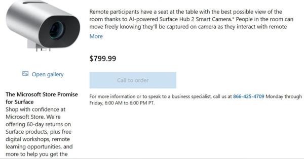 Microsoft、大画面SurfaceでのTeams会議用AI搭載スマートカメラ発売