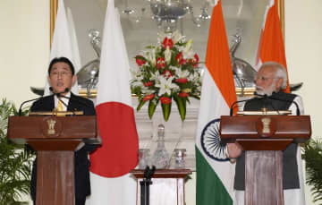 日印首脳、声明で戦闘停止要求　岸田首相、5兆円投資表明