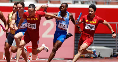 中国男子リレーチームが東京五輪で銅メダル　国際陸上競技連盟