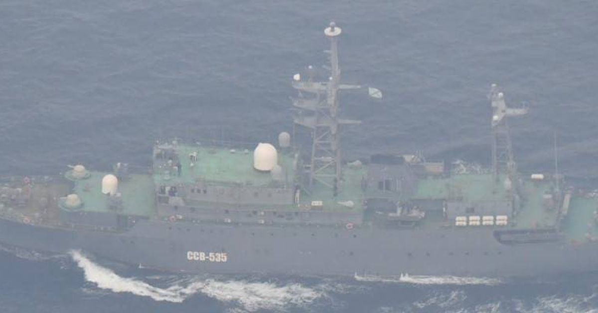 ロシア情報収集艦が対馬海峡往復