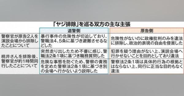 道警ヤジ排除訴訟、２５日に札幌地裁判決　職務の正当性焦点