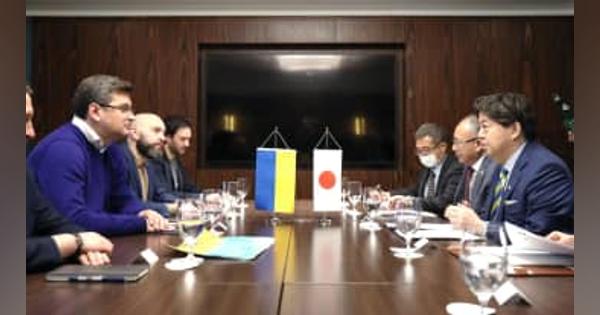 林氏、ウクライナ支援を表明　クレバ外相、ロシア制裁に謝意