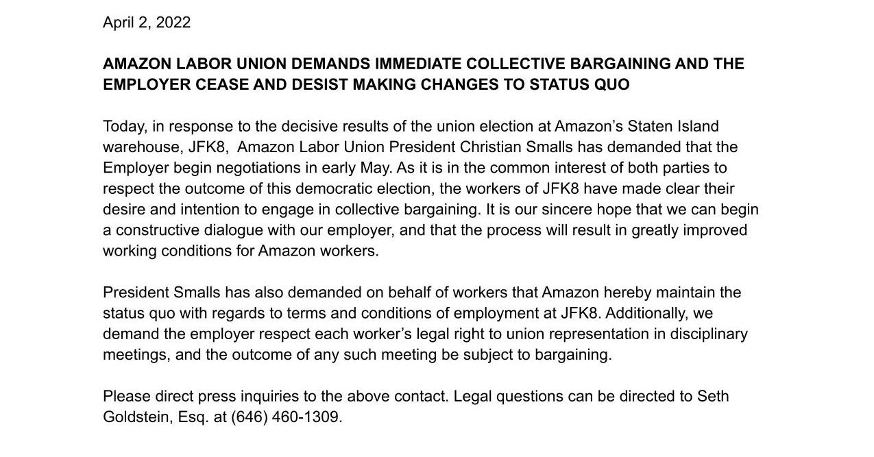 Amazon.com初の労働組合結成　Amazonは「失望した。異議を申し立てる」