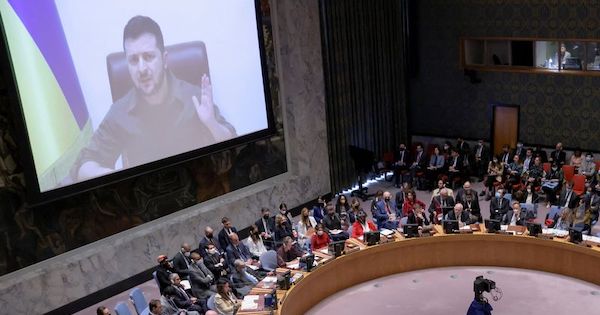 ウクライナ大統領「最悪の戦争犯罪」、惨状訴え　国連改革も要請