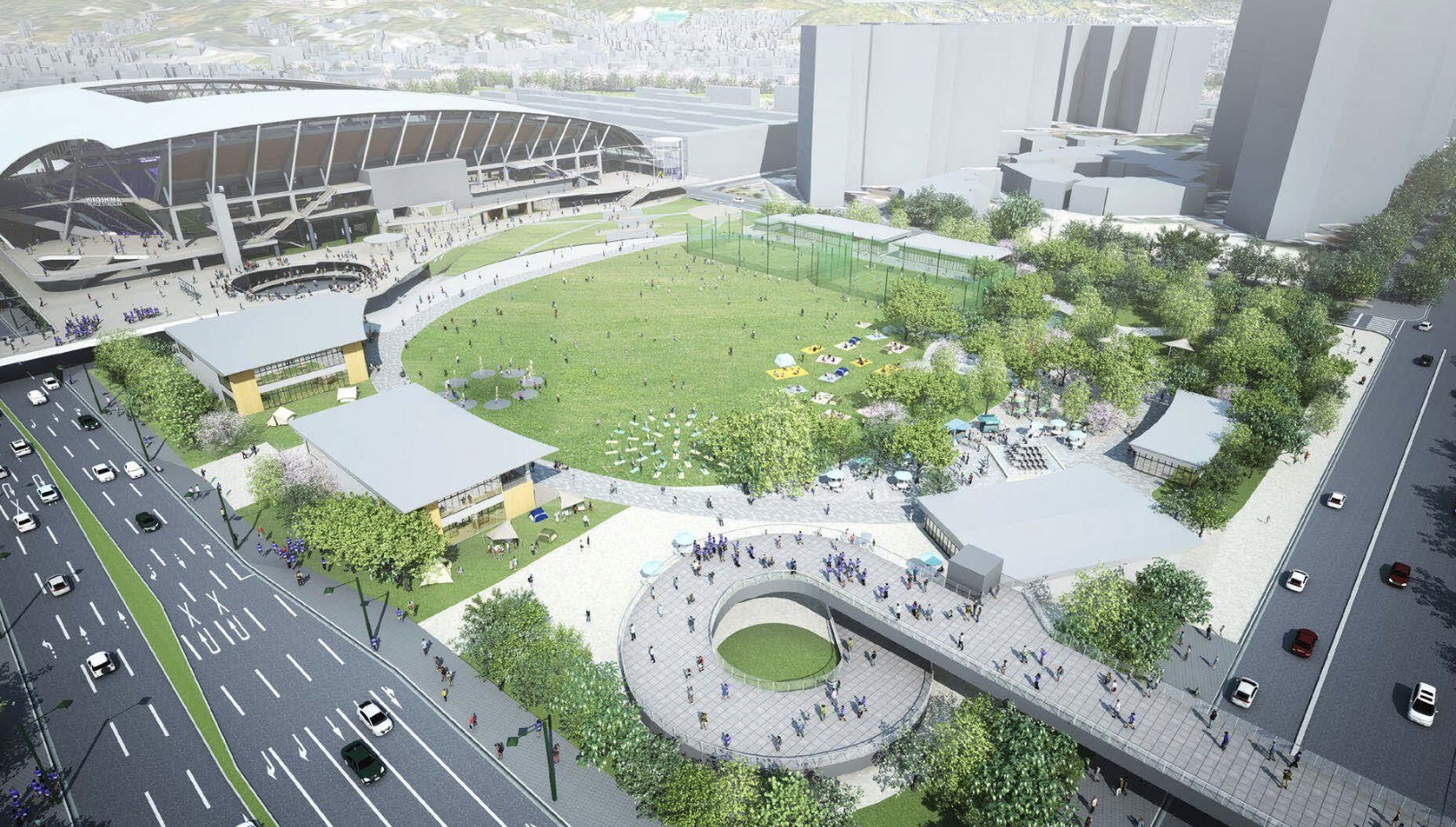 広島市中央公園に新施設　新サッカースタジアムと一体でにぎわい創出　NTT都市開発などが整備