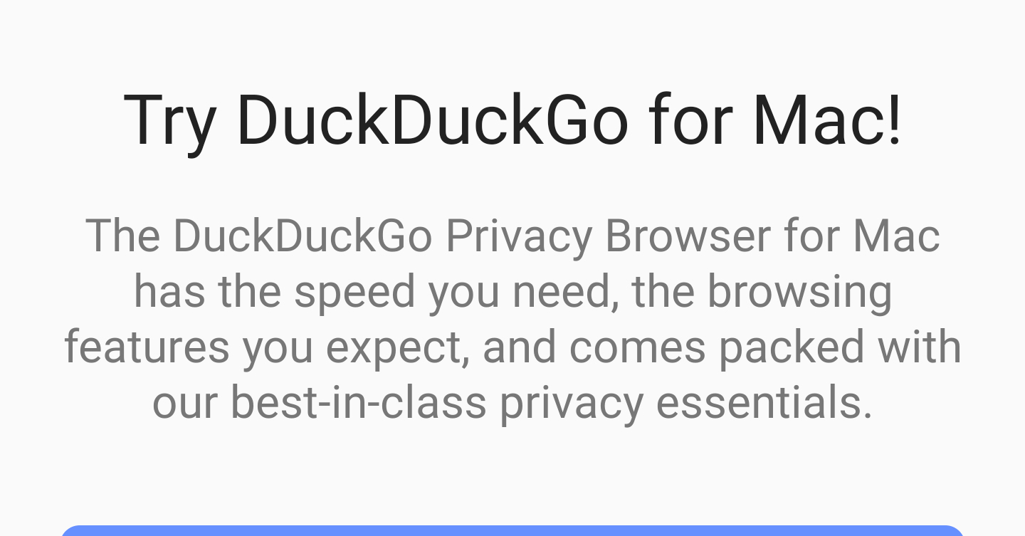 DuckDuckGoのデスクトップWebブラウザ、まずはMac版をβで