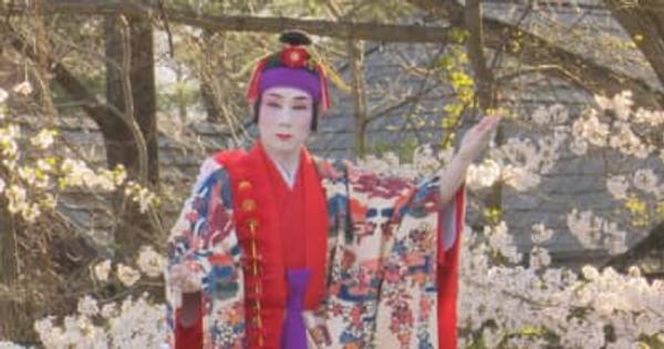 カンヌ映画祭でグランプリの河瀬直美監督が演出　桜の下の琉球舞踊　山梨