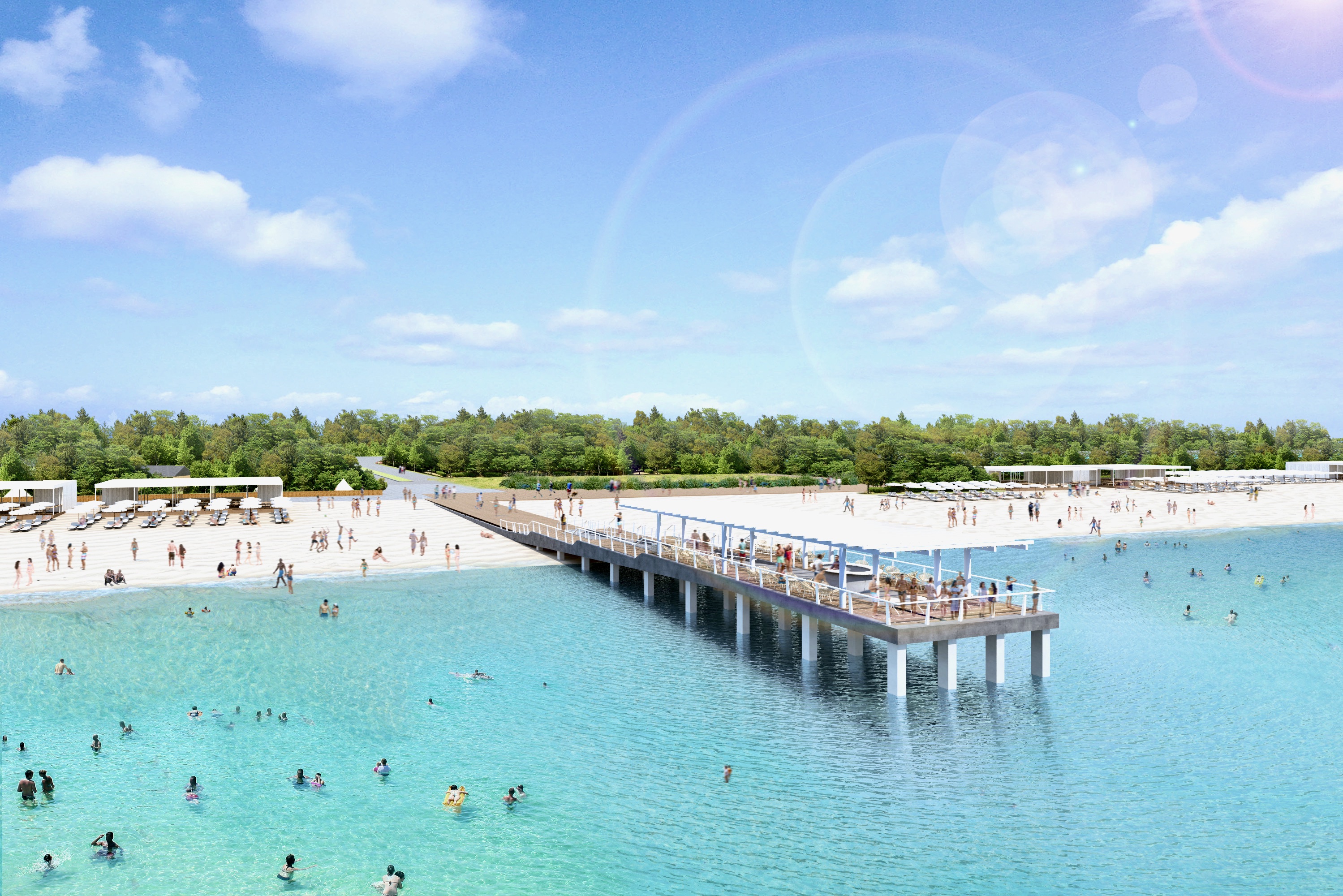全長90メートルの「カフェ付き桟橋」　千葉・稲毛海浜公園に4月29日開業
