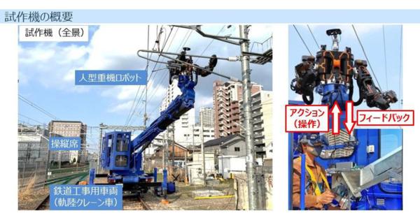 JR西日本、人機一体などと開発中の人型重機ロボットを公開