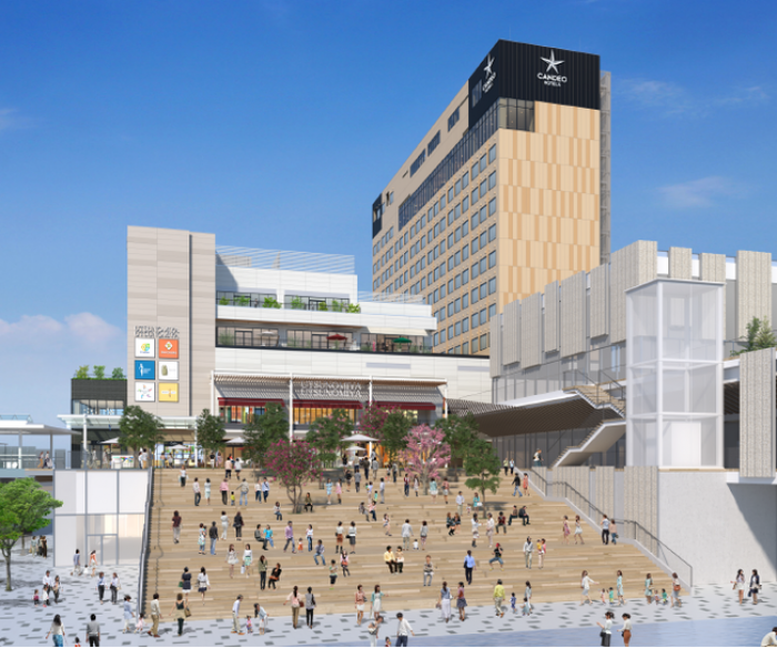 栃木の宇都宮駅東口整備事業、14階建て複合施設の名称が「ウツノミヤテラス」に