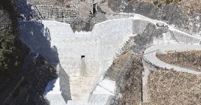 四国整備局／直轄砂防堰堤が完成、砂防ソイルセメント堰堤で高さ日本一