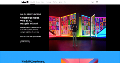 アドビ、「Adobe MAX 2022」開催を発表。今年は会場とオンラインの同時開催！