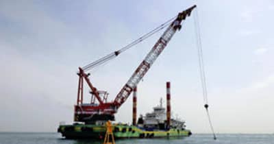 海側作業区域に「浮き」設置　東京電力、処理水設備の準備着手