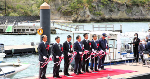 奥松島観光の起爆剤に　遊覧船乗り場の桟橋完成