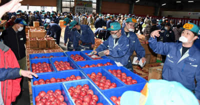 リンゴ20kg平均単価が初の5千円超　青森・板柳の津軽市場が21年産止め市
