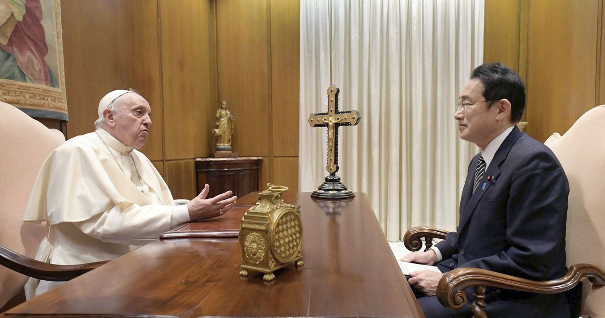 【動画】岸田首相、ローマ教皇と会談　「核兵器なき世界」へ協力