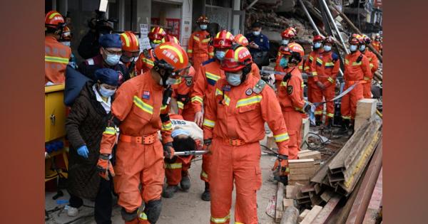 中国・長沙のビル倒壊、53人の死亡確認
