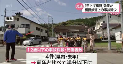「手を上げて横断歩道を渡りましょう」　43年ぶりの交通マナー化で横断歩道での事故が大幅減少・宮崎県