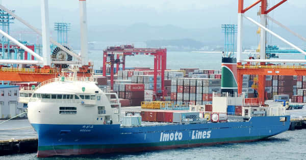 国内最大級の内航コンテナ船が横浜初入港　新造船「のがみ」、球状の船首が特徴
