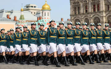 「赤の広場」で総合リハーサル　ロシア戦勝記念日パレード