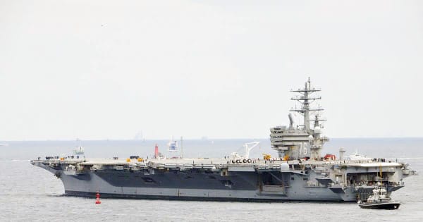 米原子力空母「ロナルド・レーガン」横須賀出港　整備明け短期試験航海か