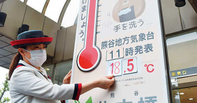 日本一暑いまちの夏のシンボル！大温度計、埼玉・熊谷の百貨店に設置　「熱中症に気をつけて」注意喚起も