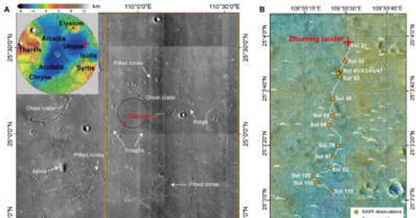 火星探査車「祝融号」、着陸区域で水活動の痕跡を発見