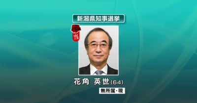 【速報】当選確実　新潟県知事選　現職の花角英世氏