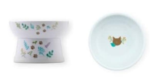 猫用食器ハッピーダイニングシリーズに新デザイン「ボタニカルガーデン」猫壱