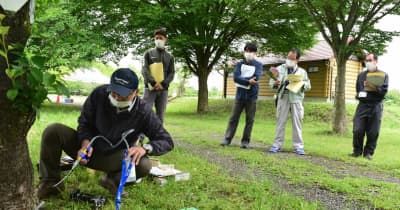 県が外来カミキリ被害防止の研修　栃木の渡良瀬運動公園