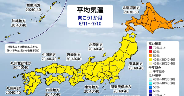 北日本で気温の変動大　降水量は全国的に平年並み　気象庁1か月予報